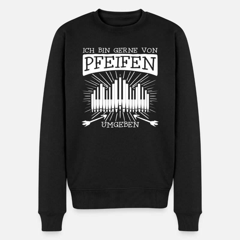 Orgel Pfeifen Orgelspieler Organist - Männer Premium Bio Pullover - Schwarz