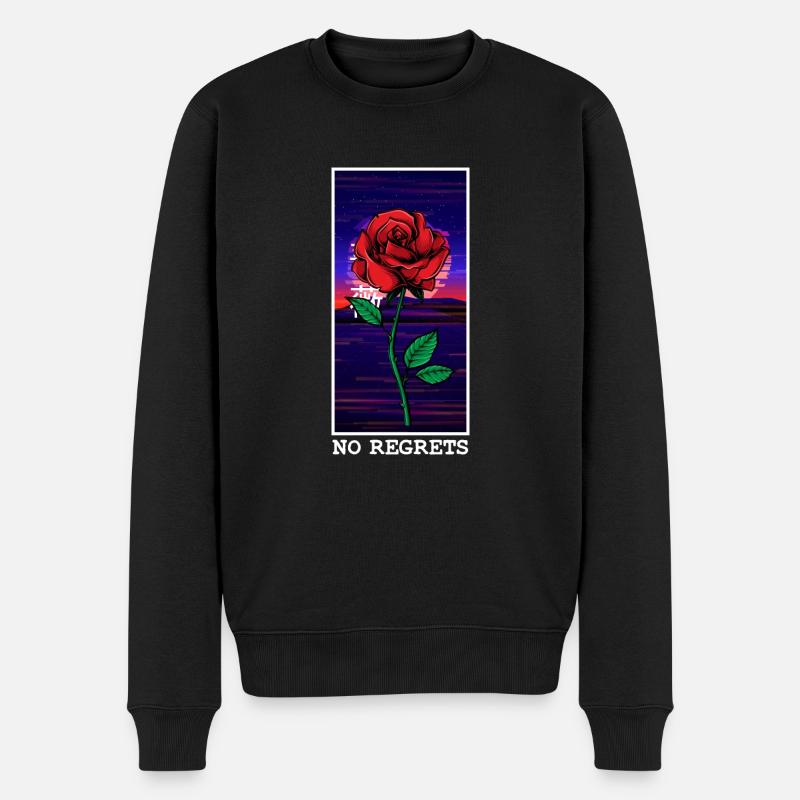 Aucun regret Rose Vaporwave - Pull Premium bio Homme - noir