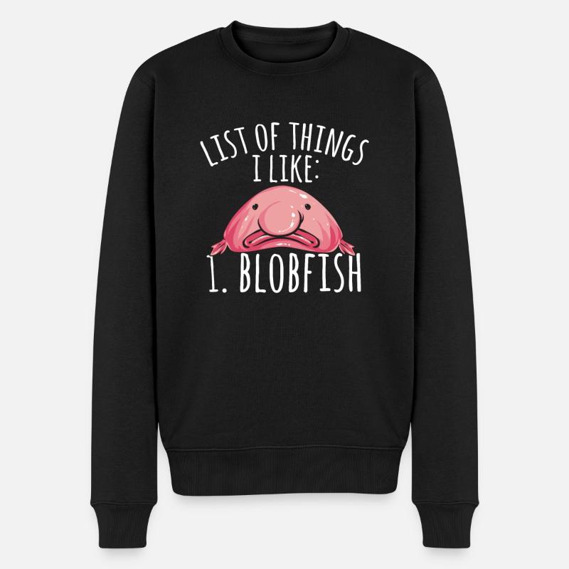 Poisson blob - Pull Premium bio Homme - noir