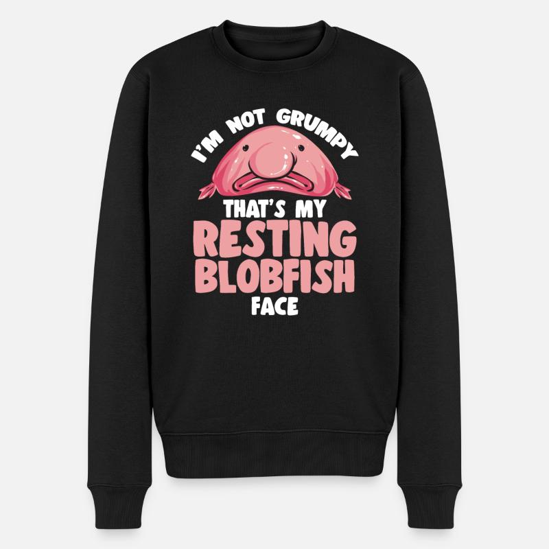 Poisson blob - Pull Premium bio Homme - noir