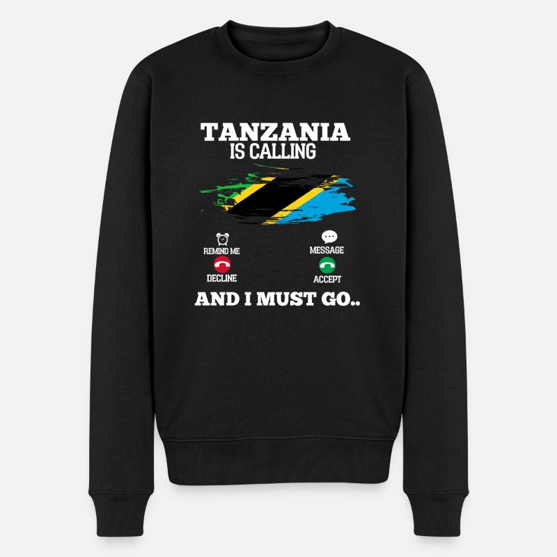Tansania - Männer Premium Bio Pullover - Schwarz