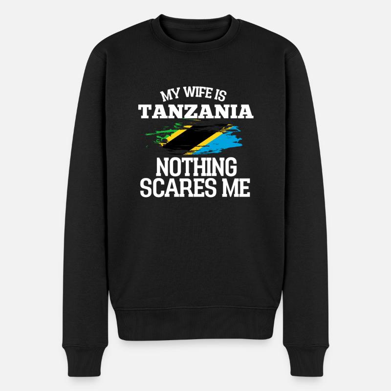 Tansania - Männer Premium Bio Pullover - Schwarz