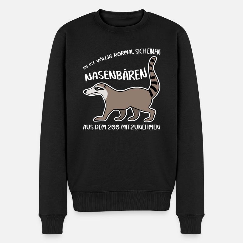 Nasenbär Coati Nasenbären - Männer Premium Bio Pullover - Schwarz