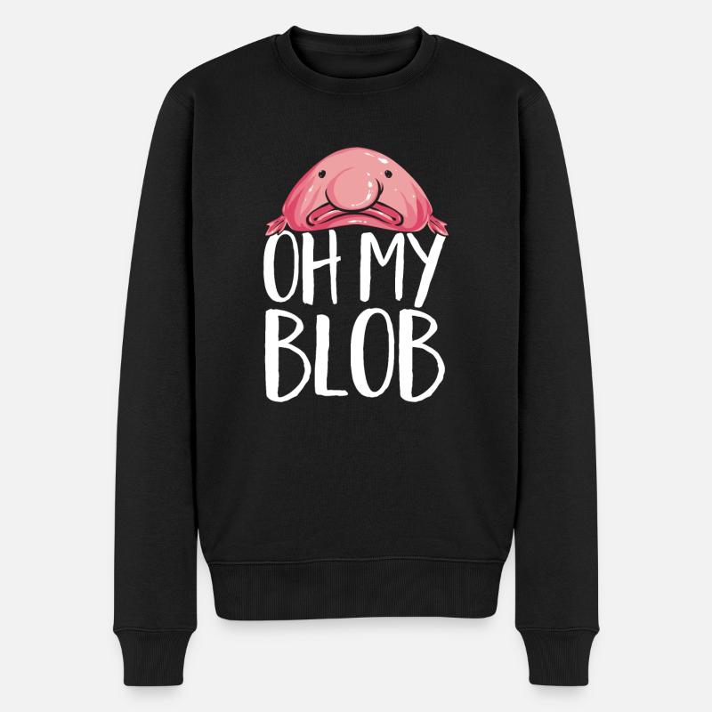 Poisson blob - Pull Premium bio Homme - noir