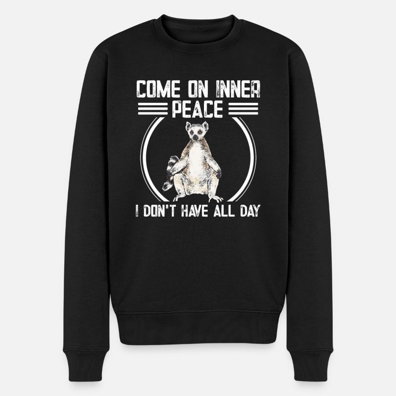 Lemur Catta Katta - Männer Premium Bio Pullover - Schwarz