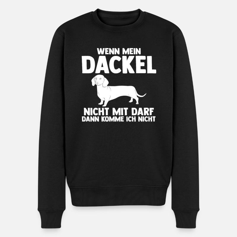 Hund Dackel - Männer Premium Bio Pullover - Schwarz