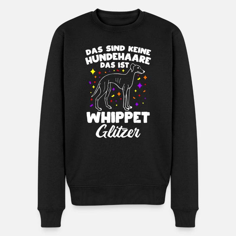 Das Sind Keine Hunde Haare Das Ist Whippet Glitzer - Männer Premium Bio Pullover - Schwarz