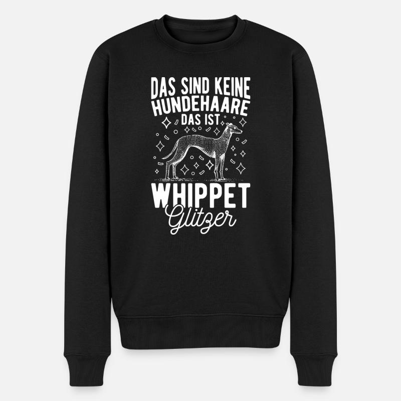 Das Sind Keine Hunde Haare Das Ist Whippet Glitzer - Männer Premium Bio Pullover - Schwarz