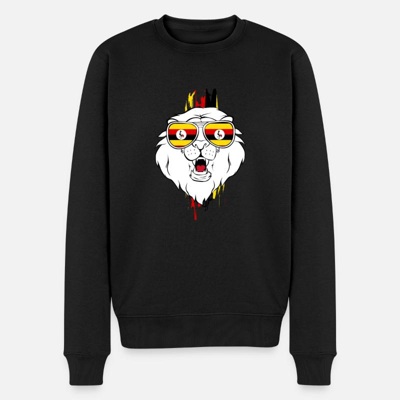 Uganda - Männer Premium Bio Pullover - Schwarz