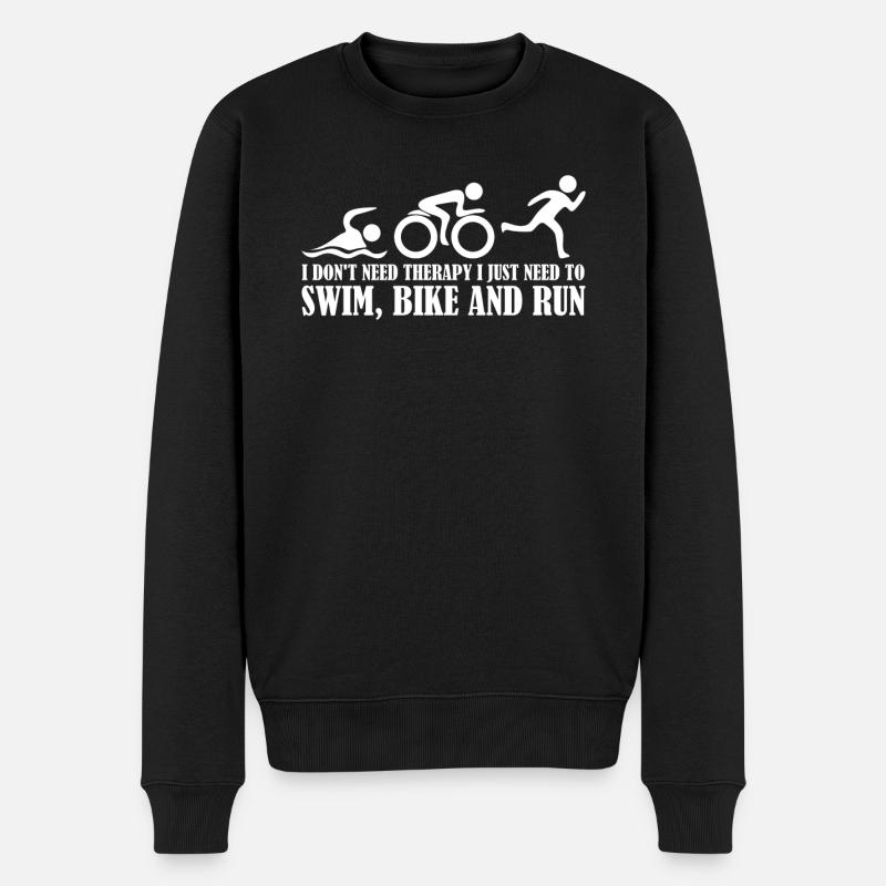 Triathlètes de triathlon Triathlète drôle - Pull Premium bio Homme - noir