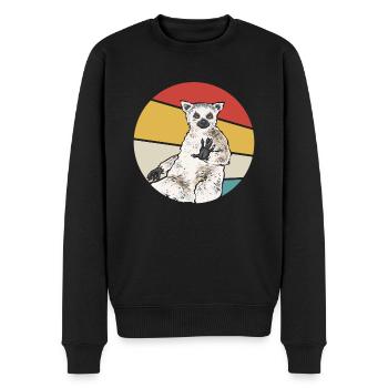Lemur Catta Ring-tailed lemur - Men's Premium Organic Jumper - black - Front - Nico (187cm)