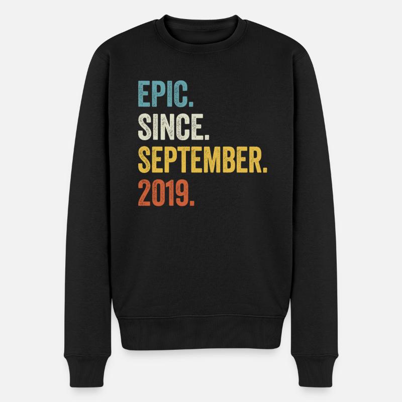 4. Geburtstag 4 Jahre Epic Since September 2019 - Männer Premium Bio Pullover - Schwarz