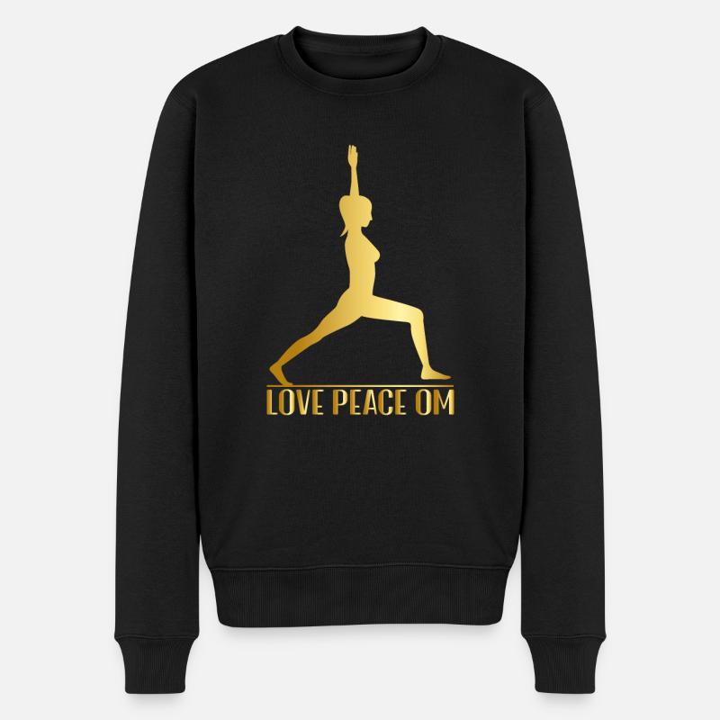 Yoga Pose Amour Paix OM - Pull Premium bio Homme - noir