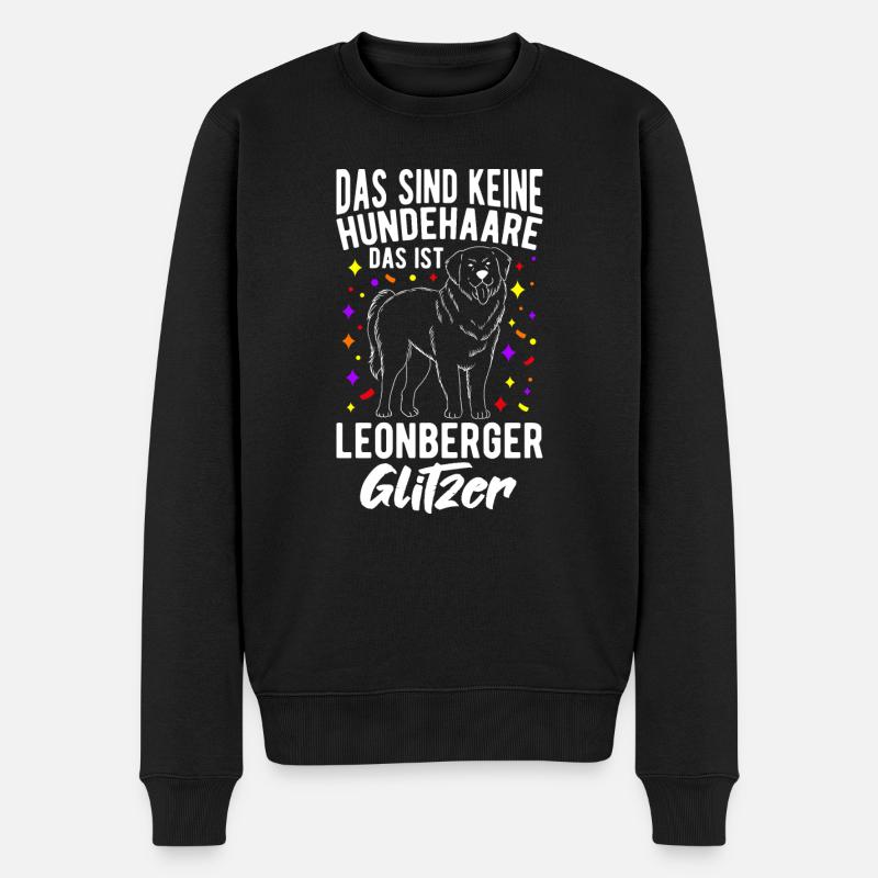 Das Sind Keine Hunde Haare Das Ist Leonberger Glit - Männer Premium Bio Pullover - Schwarz