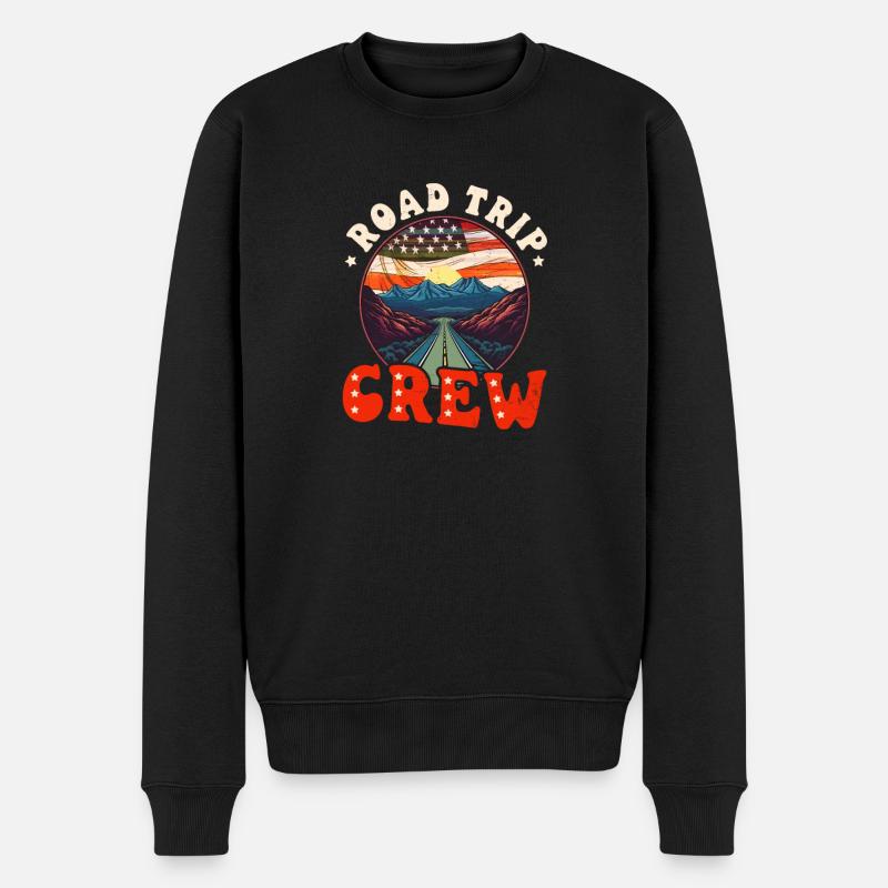 Roadtrip Roadtrip Crew - Männer Premium Bio Pullover - Schwarz