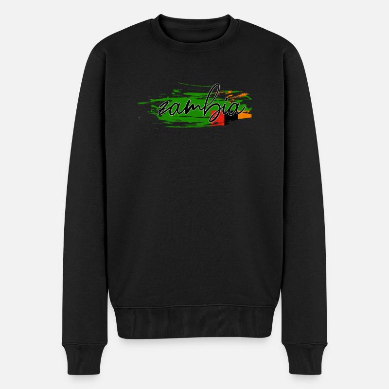 Sambia - Männer Premium Bio Pullover - Schwarz