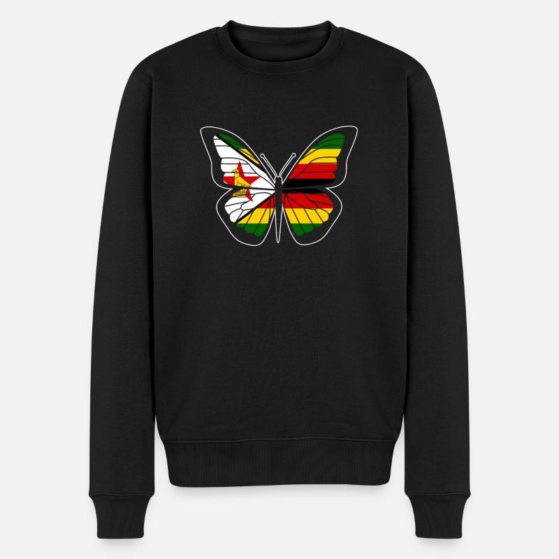Simbabwe - Männer Premium Bio Pullover - Schwarz