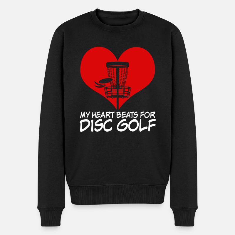 Disc golf Discgolf Spruch Frisbee - Männer Premium Bio Pullover - Schwarz