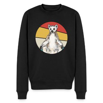 Lémurien à queue annelée - Pull Premium bio Homme - noir - Devant - Nico (187cm)