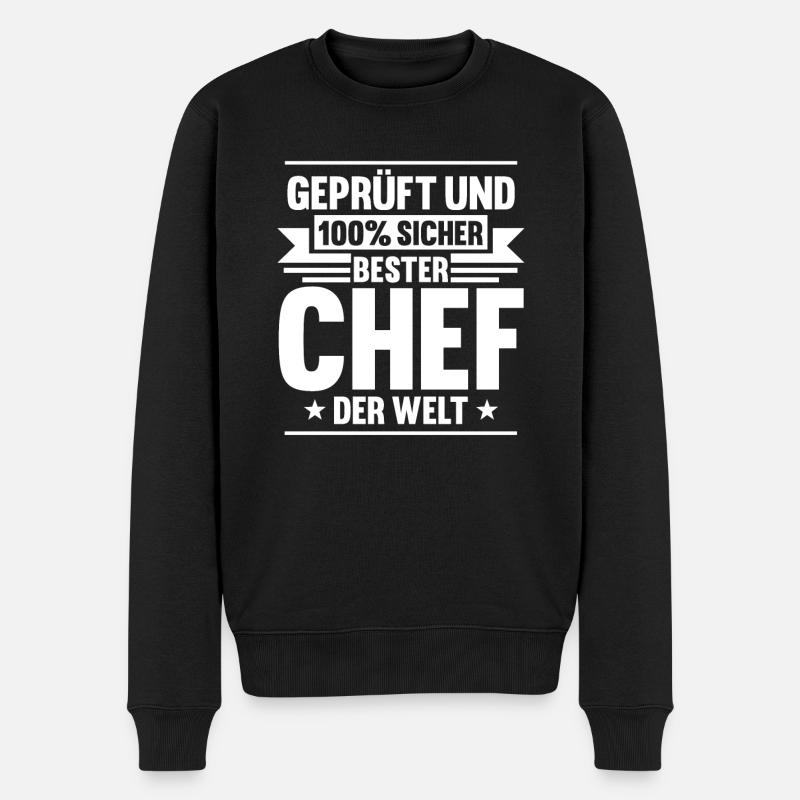 Arbeit Kollegen Büro Teamleiter Führungskraft Chef - Männer Premium Bio Pullover - Schwarz