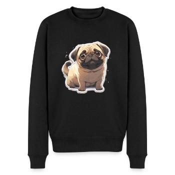 Carlin Carlin Chien Pug Cadeaux Carlin Amoureux du Carlin - Pull Premium bio Homme - noir - Devant - Nico (187cm)