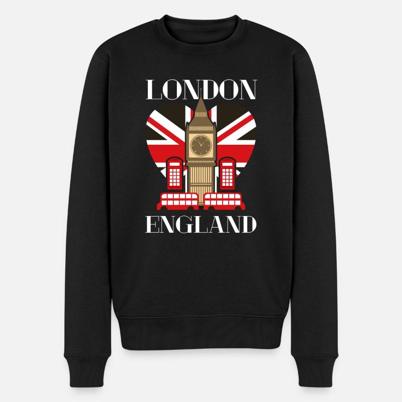 London England - Männer Premium Bio Pullover - Schwarz