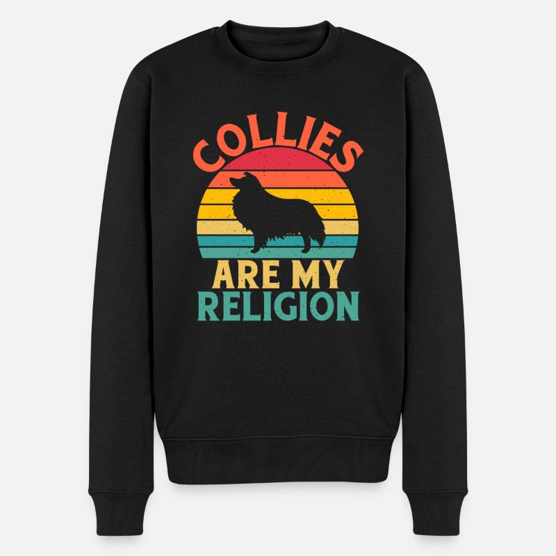 Collie Gifts - Männer Premium Bio Pullover - Schwarz