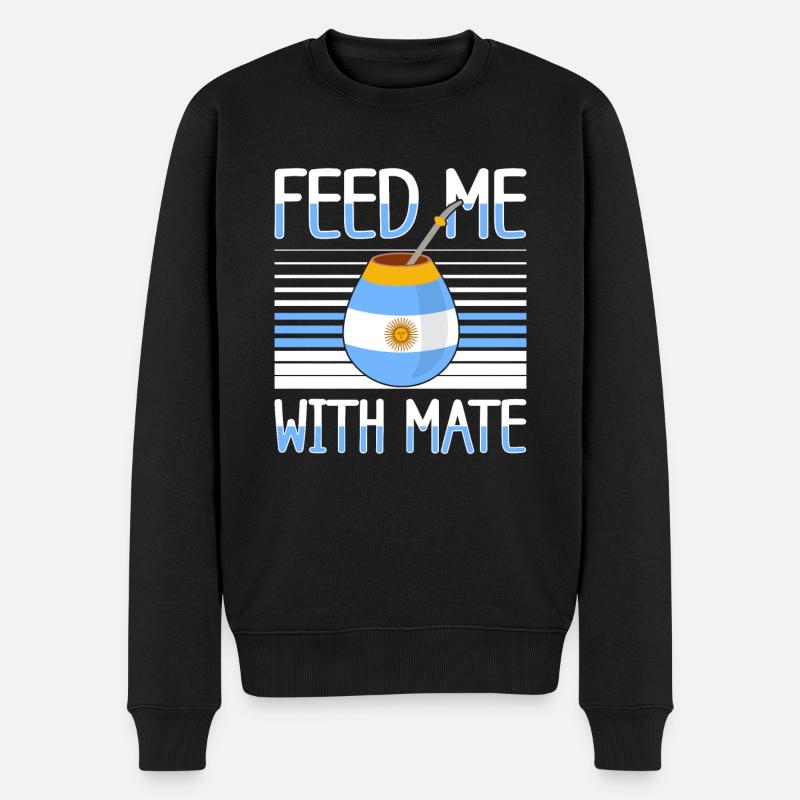 Argentinien-Flagge Argentinischer Yerba Mate Tee - Männer Premium Bio Pullover - Schwarz