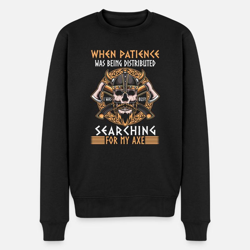When patience was distributed - Vikings - Men's Premium Organic Jumper - black