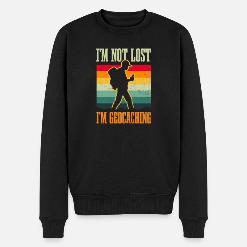 Geocaching nicht verloren Ich bin Geocaching - Männer Premium Bio Pullover - Schwarz