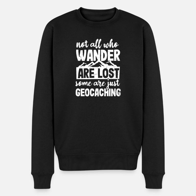 Geocaching Manche sind einfach nur Geocaching - Männer Premium Bio Pullover - Schwarz