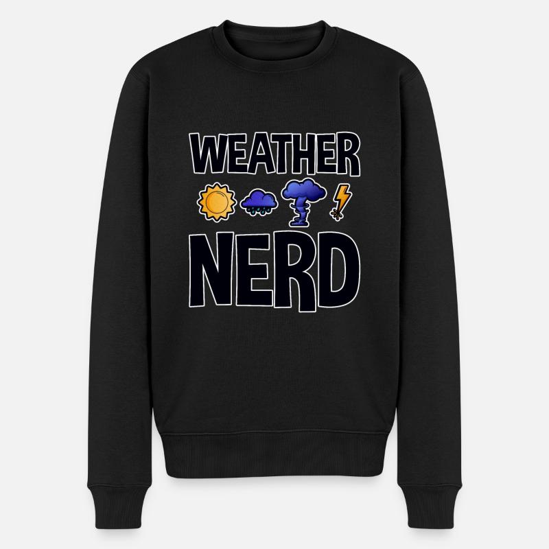Weather Nerd 2 - Männer Premium Bio Pullover - Schwarz