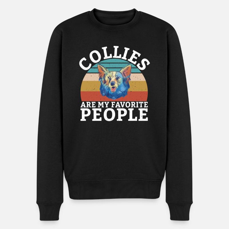 Collie Gifts - Männer Premium Bio Pullover - Schwarz