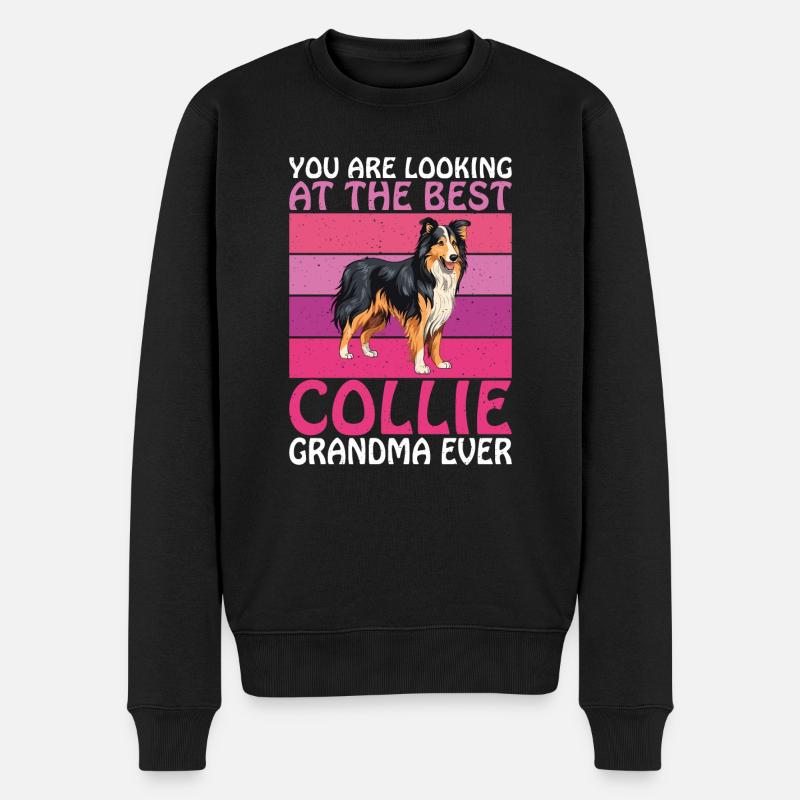 Collie Gifts - Männer Premium Bio Pullover - Schwarz