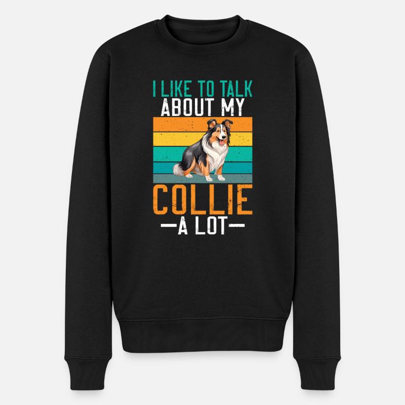 Collie Gifts - Männer Premium Bio Pullover - Schwarz