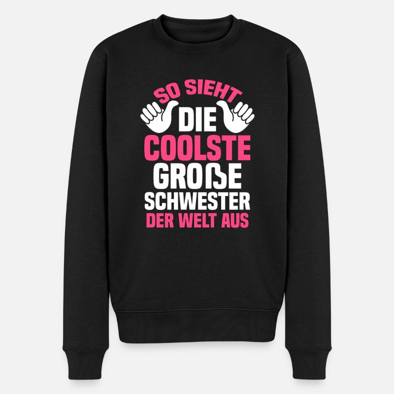 Geschwister Schwestern Schwester - Männer Premium Bio Pullover - Schwarz