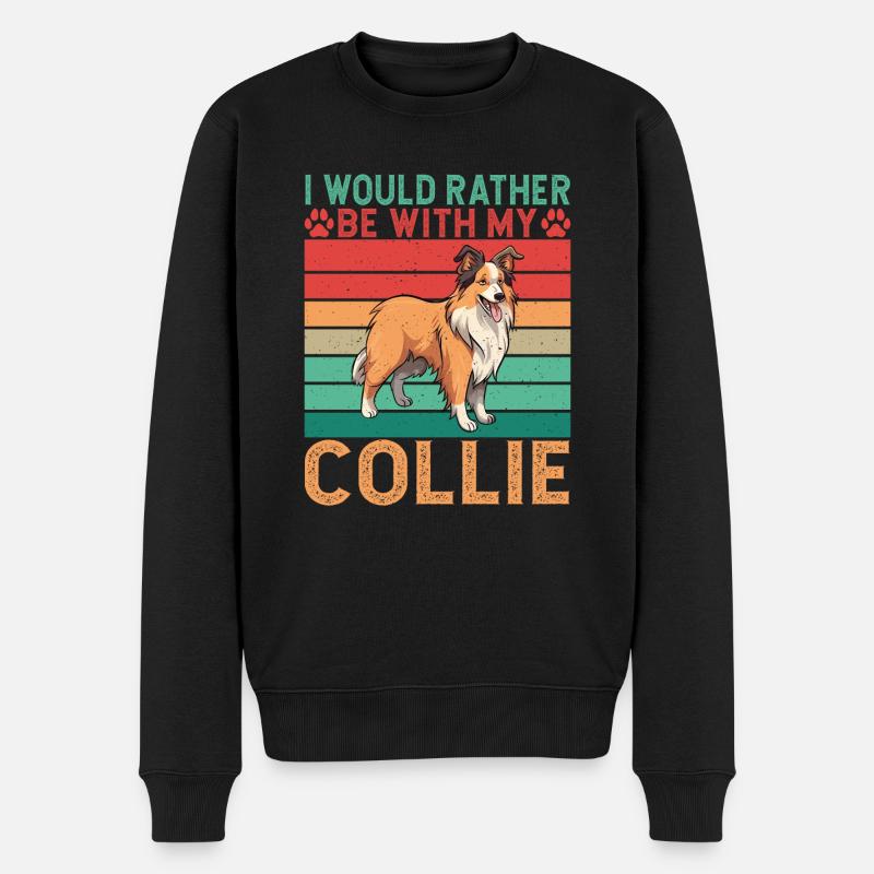 Collie Gifts - Männer Premium Bio Pullover - Schwarz