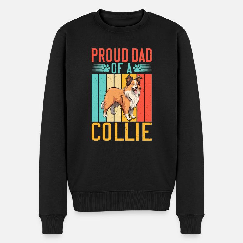 Collie Gifts - Männer Premium Bio Pullover - Schwarz