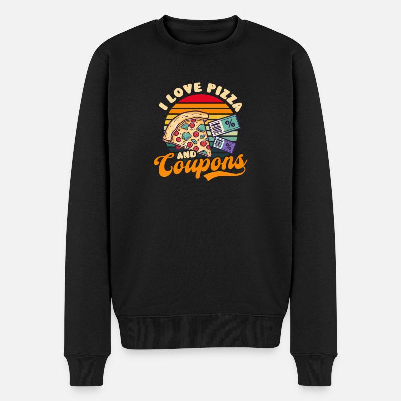 Couponer Love Pizza Et Coupons - Pull Premium bio Homme - noir