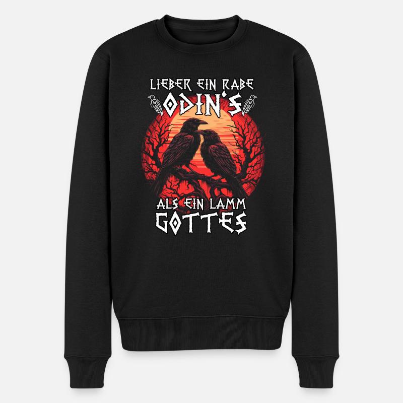 Vegvisir Kompass | Wikinger T-Shirt | Odins Raben - Männer Premium Bio Pullover - Schwarz