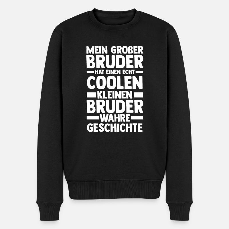 Geschwister Brüder Bruder - Männer Premium Bio Pullover - Schwarz