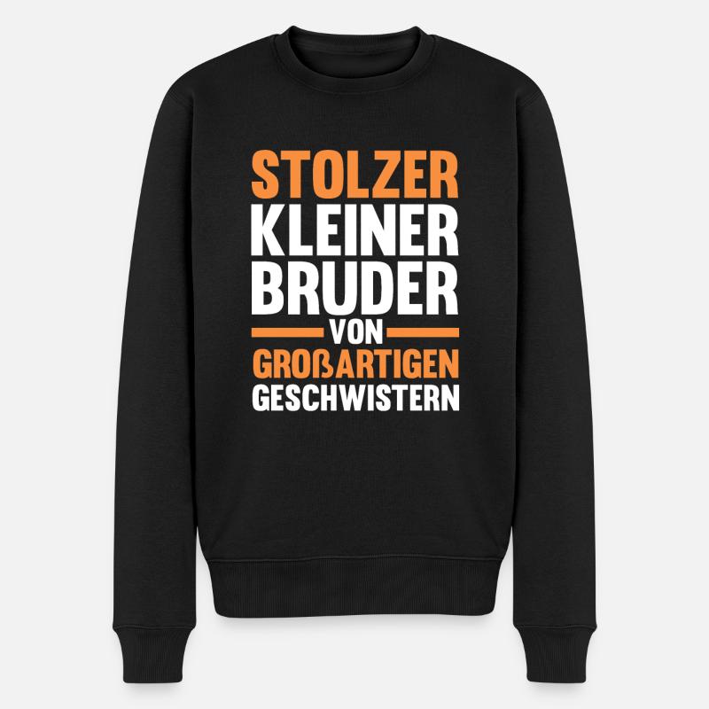 Geschwister Brüder Bruder - Männer Premium Bio Pullover - Schwarz