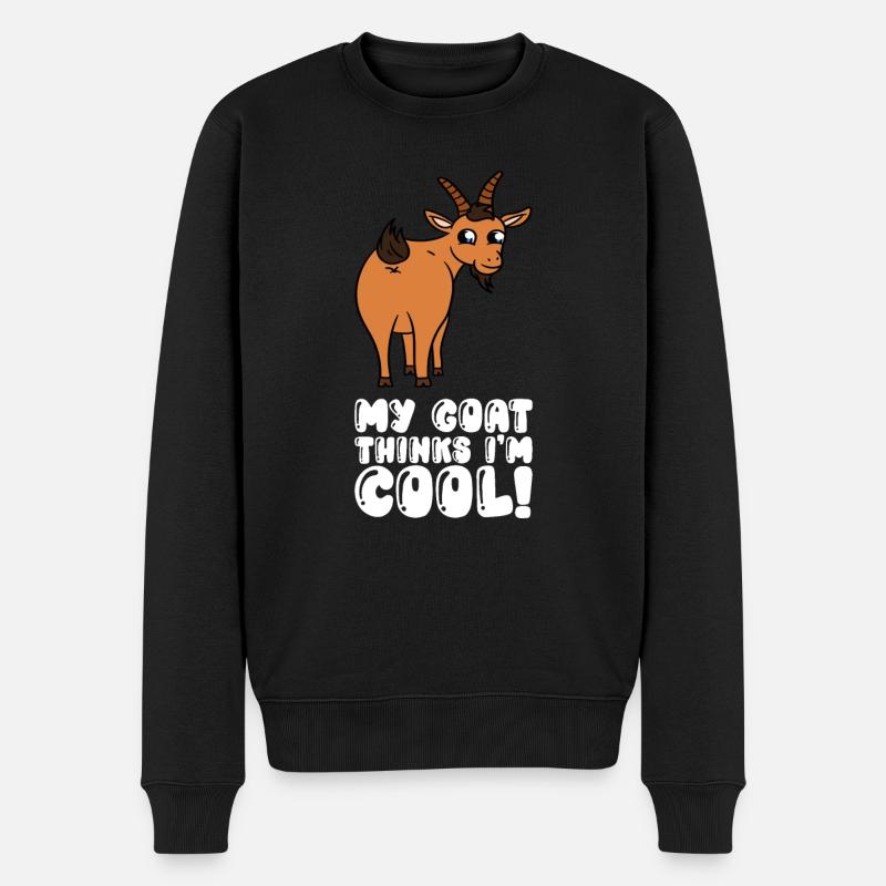 Ma chèvre pense que je suis cool - Pull Premium bio Homme - noir