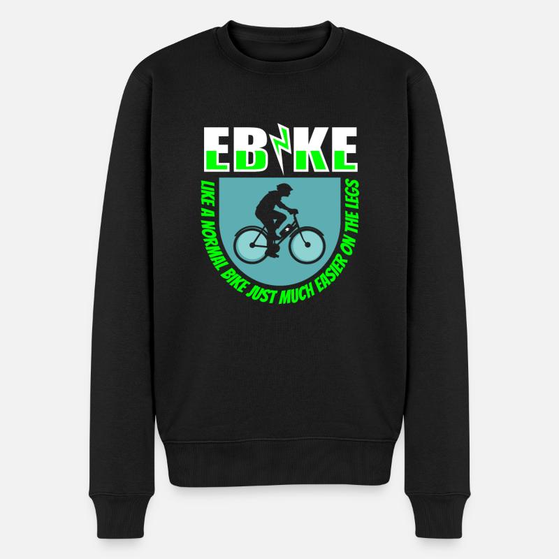 E Bike Elektrorad Cool - Männer Premium Bio Pullover - Schwarz