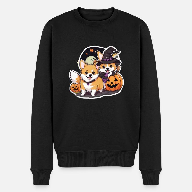 Corgi Corgi Hund Corgi Halloween Corgis - Männer Premium Bio Pullover - Schwarz