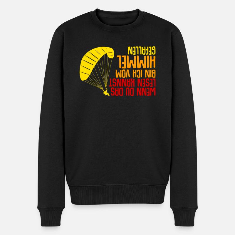 Gleitsegeln Spruch Paragliding - Männer Premium Bio Pullover - Schwarz