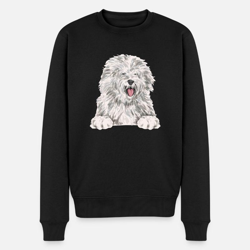 Old English Sheepdog Sheepie Bobtail - Männer Premium Bio Pullover - Schwarz