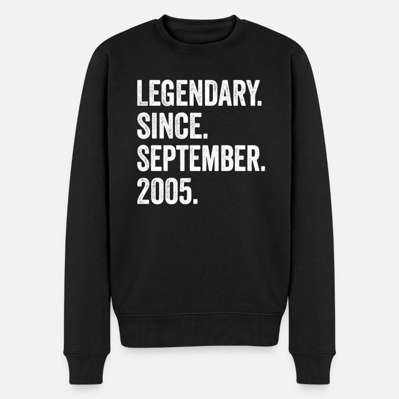 18. Geburtstag 18 Jahre Legendary Since September - Männer Premium Bio Pullover - Schwarz