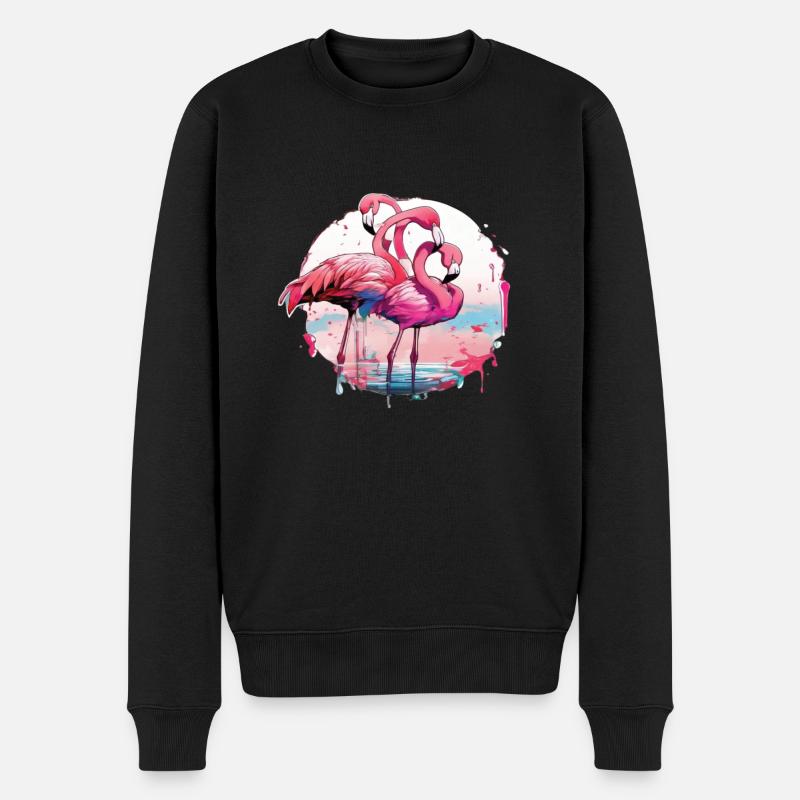 Flamants roses - Pull Premium bio Homme - noir