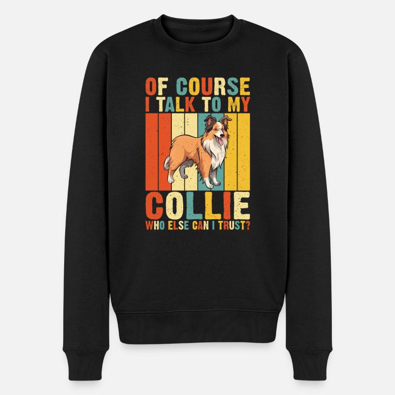 Collie Gifts - Männer Premium Bio Pullover - Schwarz
